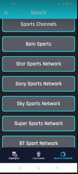 Dora TV Sports Channels
